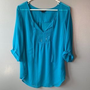 Express Sheer Blouse With Sequins